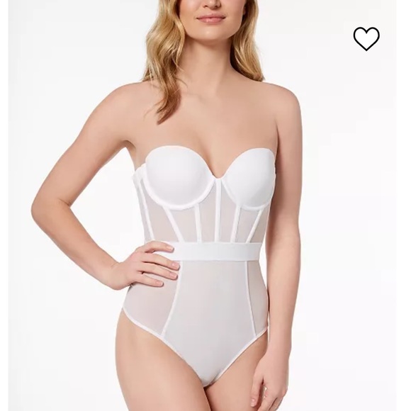 NWT DKNY Sheer Mesh Panel Thong Bodysuit - Picture 2 of 5